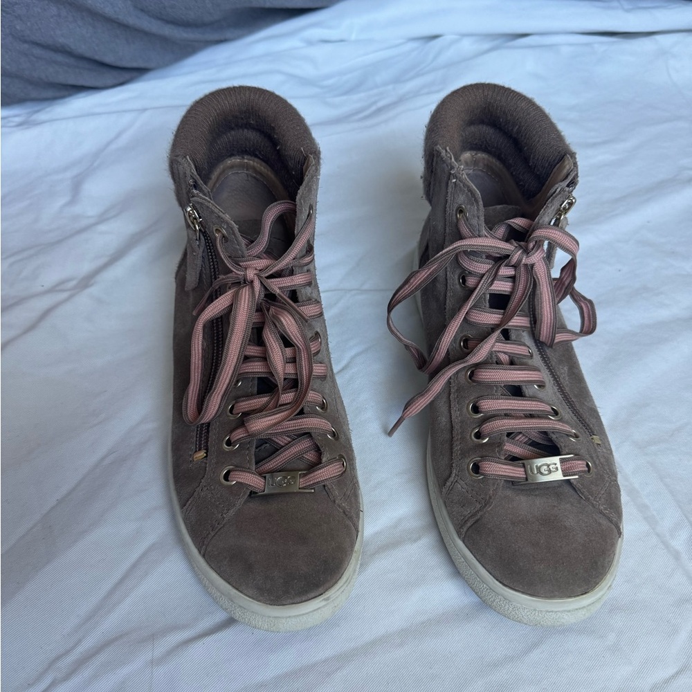 UGG Women's Lace Up Boots - Brown and Pink